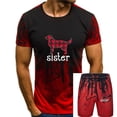 thumbnail image 2 of Camiseta de hermana a cuadros rojos-Camiseta de pijama familiar a juego de Navidad Labrador negro-Hombres, 2 of 4