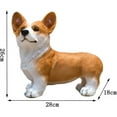 thumbnail image 5 of NAMZI Cute Corgi Dog Figurines,Resin Garden Patio Simulation Dog Statues Decor Outdoor Hand-Painted Ornaments Yard Art Lovely Sculptures Black 28x18x26cm(11x7x10inch), 5 of 5