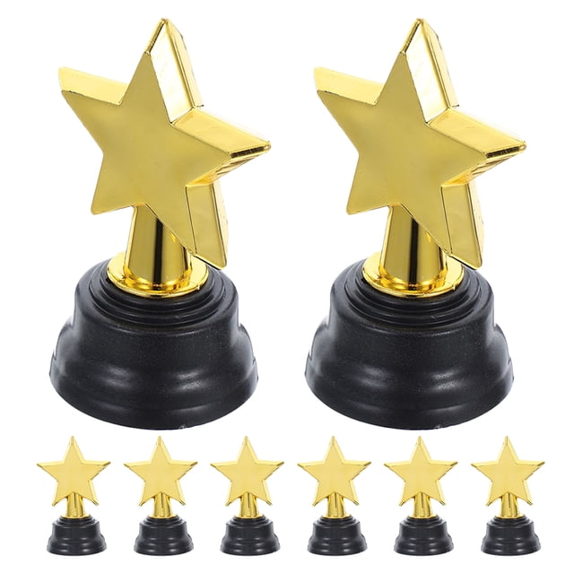 unbranded 8Ud Trofeos Pequeños Para En Juegos Y Eventos Con Material De Plástico Dorado