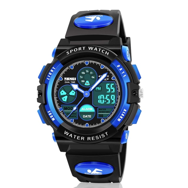 Dodosky Boy Toys Edad 5-12, LED 50M Relojes deportivos digitales impermeables para niños Regalos de cumpleaños Regalos para niños de 5-13 años - Azul