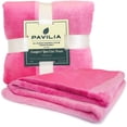 thumbnail image 2 of PAVILIA Flannel Fleece Ombre Throw Blanket for Couch | Soft Cozy Microfiber Couch Gradient Accent Blanket | Warm Lightweight Blanket for Sofa Chair Bed | All Season 50x60 Inches Pink, 2 of 7