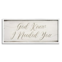 Stupell Industries God Knew I Needed You Romantic Religious Phrase Framed Wall Art, 24 x 10, Design by Daphne Polselli