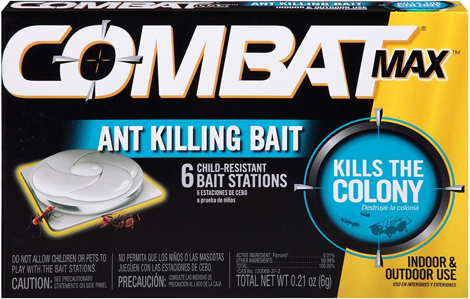 Combat Max Ant Killing Bait Stations, Indoor and Outdoor Use, 6 Count