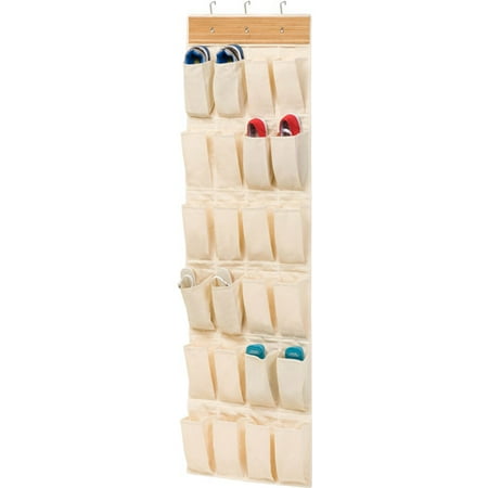 UPC 811434010028 product image for Honey Can Do 24 Pocket over The Door Shoe Organizer, Bamboo | upcitemdb.com