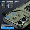 thumbnail image 4 of Allytechgroup iPhone 17 Case, Sliding Camera Lens Cover Military Grade Protection Stand Bracket Bumper Rugged TPU PC Phone Case for Apple iPhone 17 6.3", Darkgreen, 4 of 8