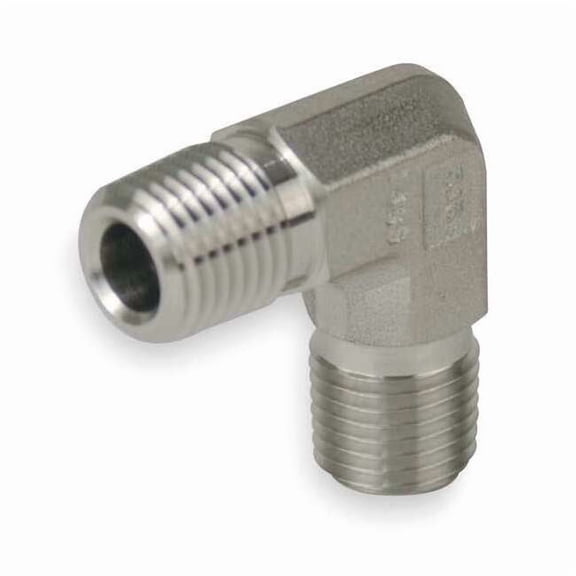 Parker 90 Elbow, 316 SS, 1/4 in Pipe Size,MNPT 4-4 ME-SS