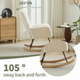 thumbnail image 3 of Rocking Chairs Modern Nursery Rocking Chair Upholstered Glider Chair with High Backrest Rocker Accent Armchair with Solid Wood Legs for Nursery Bedroom Living Room Teddy (white),Wooden Rocking Chairs, 3 of 9