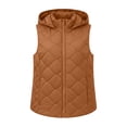 thumbnail image 4 of Sokhug Womens Hooded Quilted Puffer Vest Zip Up Sleeveless Lightweight Fall Winter Plain Lined Cotton Padded Jacket Outerwear with Pockets, 4 of 7