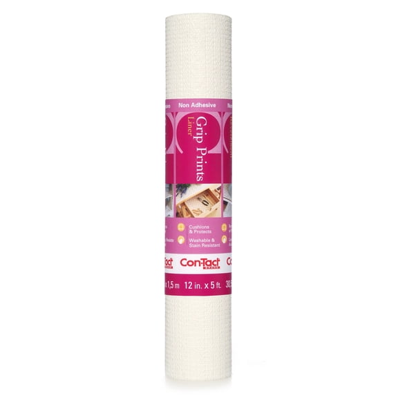Con-Tact Brand Grip Prints Non-Adhesive Shelf Liner, Whisper White, 12” x 5’