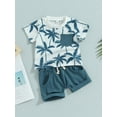 thumbnail image 3 of VOLTEY Toddler Baby Boys Summer Clothes Set 6 12 18 24 Months 2T 3T Beach Style Tree Print Shorts Outfit, 3 of 10