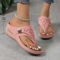 thumbnail image 6 of Willtoo Orthopedic Sandals for Women 2025 Wide Width Wedge Flip Flops, Arch Support for Beach Resort Pink 9.5 Wide, 6 of 7
