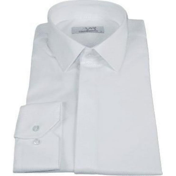 Mens CEREMONIA Formal Shirt Hidden Button 100% Cotton Slim Fit #9010 13 White