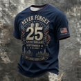 thumbnail image 4 of Xneal 911 25th Anniversary T-Shirt Casual Print Never Forget 911 Short Sleeve Multicolor Shirts for Men Size 4XL, 4 of 6