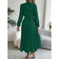 thumbnail image 5 of Yesfashion Autumn and Winter Elegant Women's Dress Stand Up Collar Long Sleeved Waist Cinched Long Skirt, 5 of 8