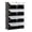 Black, variant on EDX 6-Tier Shoe Rack with Side Hooks, 24-Pair Capacity Sturdy Metal Frame Storage Organizer, White&Black Plastic Panel Shelf for Entryway, Bedroom&Dressing Room(white and black)
