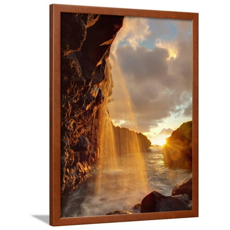 Kauai Hawaii Usa Framed - USA, Hawaii, Kauai, Queen's Bath and Waterfall Framed Print Wall Art By Michele Falzone