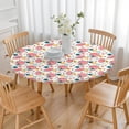 thumbnail image 3 of Colorful Football Helmets and Flowers Pattern Round Fitted Tablecloth with Elastic Edge,Dining Table Cover Waterproof,Outdoor Round Tablecloth for Camping,Dining,Indoor and Outdoor, 3 of 7