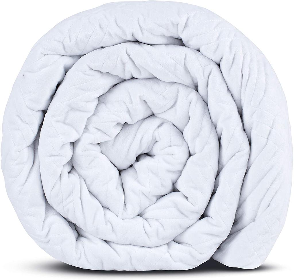 Hush Weighted White Blanket 20 Lbs Twin Size, Full Calm Blanket For