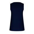 thumbnail image 4 of Homenesgenics Tank Tops for Women Women's 2025 Summer Solid Color Round Sports for Outer Wear Bottoming Short Blue XXL, 4 of 5