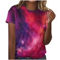 thumbnail image 2 of Puntoco Liquidación de camisetas cortas para mujer, nueva camiseta estampada informal de moda para mujer, camiseta de manga corta con cuello redondo, 2 of 5