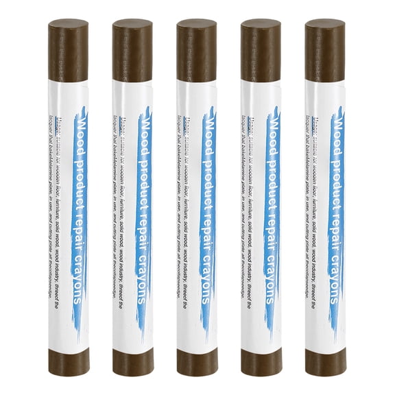 Uxcell 5pcs Wood Filler Sticks Wooden Wax Touch Up Furniture Repair Crayons for Scratch Cracks Hole Table Wood Floor, Teak