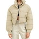 thumbnail image 3 of Txlixc Chaqueta corta y esponjosa para mujeres con cremallera de cuello largo Txlixc moda, 3 of 5