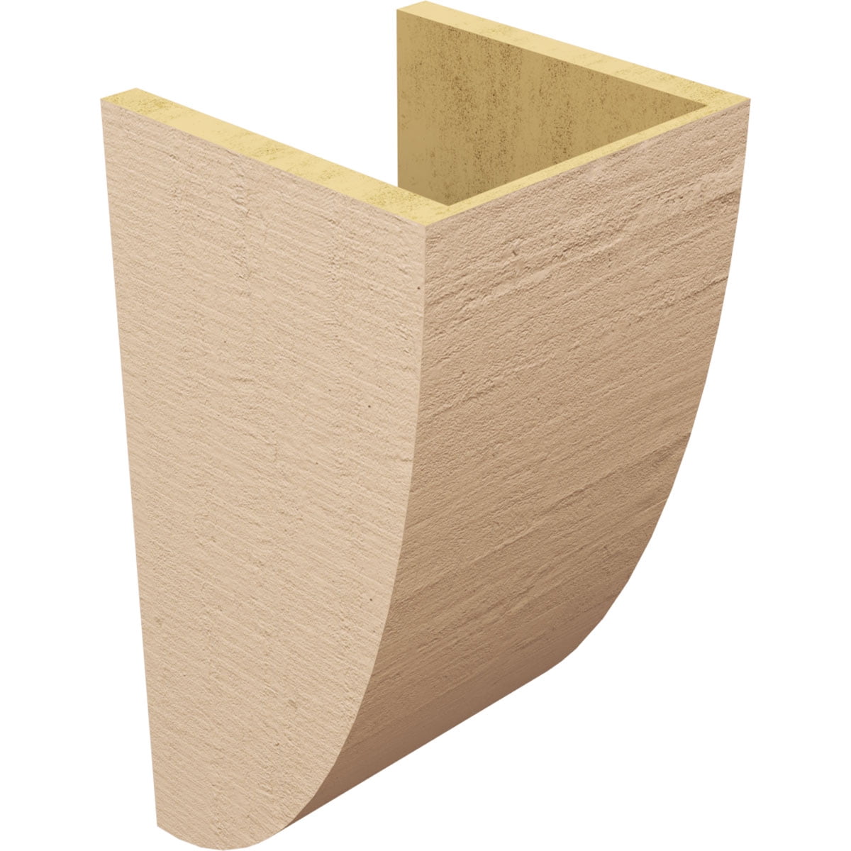 10"W x 10"D x 20"H Wide Durham Rough Cedar Woodgrain TimberThane Corbel, Primed Tan