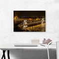 thumbnail image 2 of ARTCANVAS Budapest Capital of Hungary Chain Bridge and Parliament Night View Canvas Art Print - Size: 26" x 18" (0.75" Deep), 2 of 9