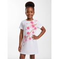 thumbnail image 3 of Girls Chic Casual Short Sleeve Dress Relaxed-Fit Sundress Stretchy Back to School for Kids Girls Age 5-13 Classic Round Neck, 3 of 6