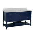 thumbnail image 5 of Beverly 60" Single Bathroom Vanity with Royal Blue Cabinet and Carrara Marble Top, 5 of 6