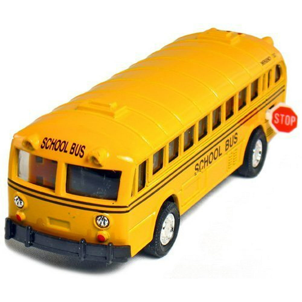 5" Diecast Classic yellow School Bus toy with Pull Back Action