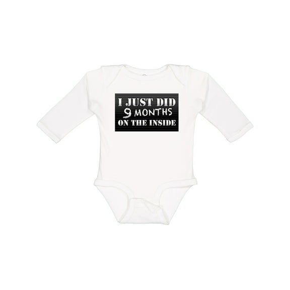 Inktastic 9 Months on the Inside Boys or Girls Long Sleeve Baby Bodysuit