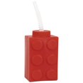 thumbnail image 1 of Red Brick Shaped Cup with Straw and Lid, 1 of 1