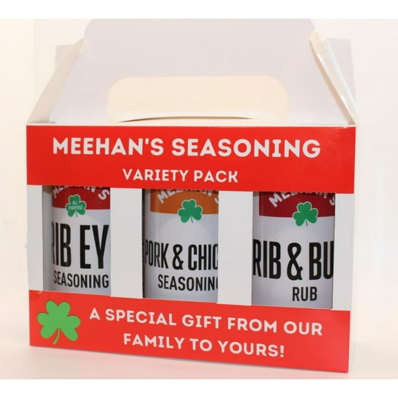 Meehan's Gift Variety Pack, Rib Eye Seasoning, Pork And  Chicken Seasoning, Rib And Butt Rub Shaker Jar