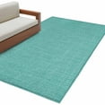 thumbnail image 2 of Teal 2.7x5 Area Rugs, Farmhouse Burlap Solid Green Color Modern Linen Texture Non-Skid Rubber Backing Large Rectangle Rugs - Living Room Bedroom Home Office, Indoor Floor Mat Carpets Washable Rug, 2 of 9