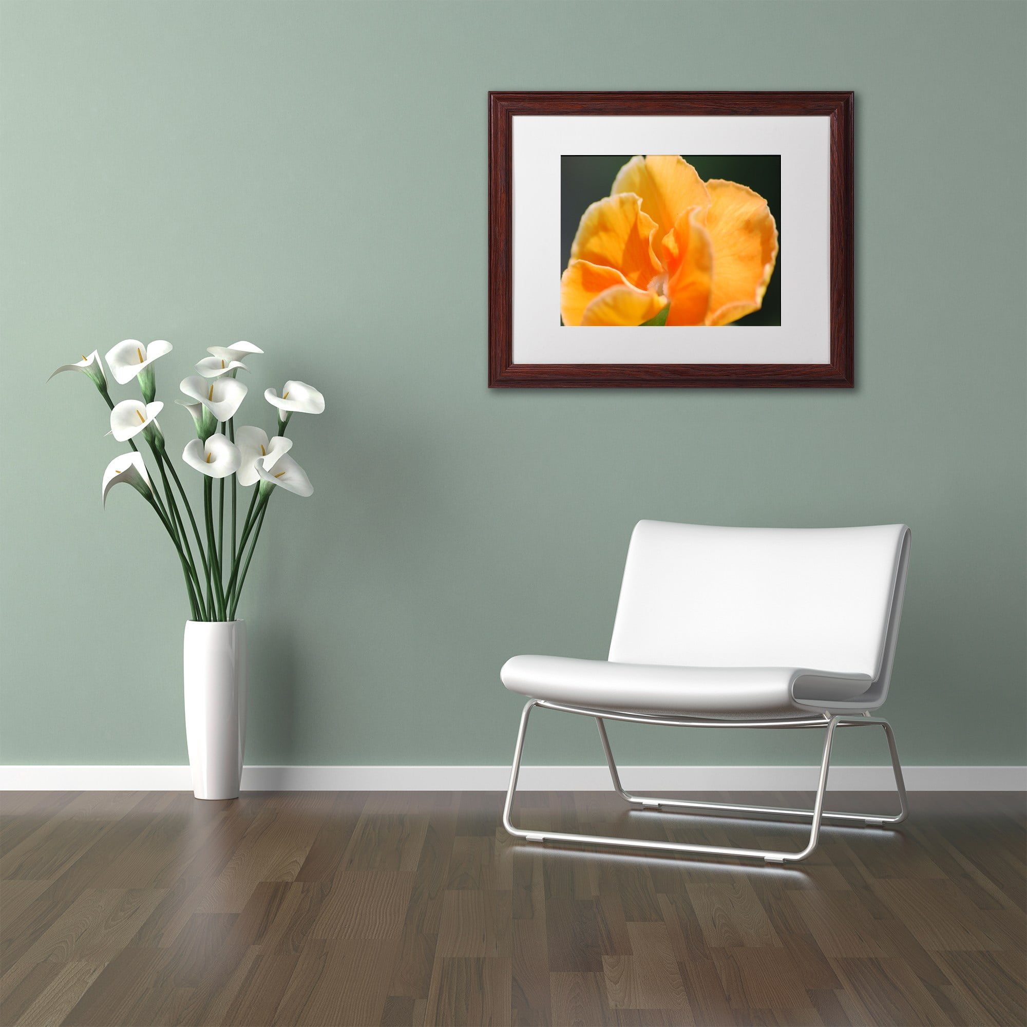 Trademark Fine Art "Simple Compassion" Canvas Art by Monica Mize, White Matte, Wood Frame