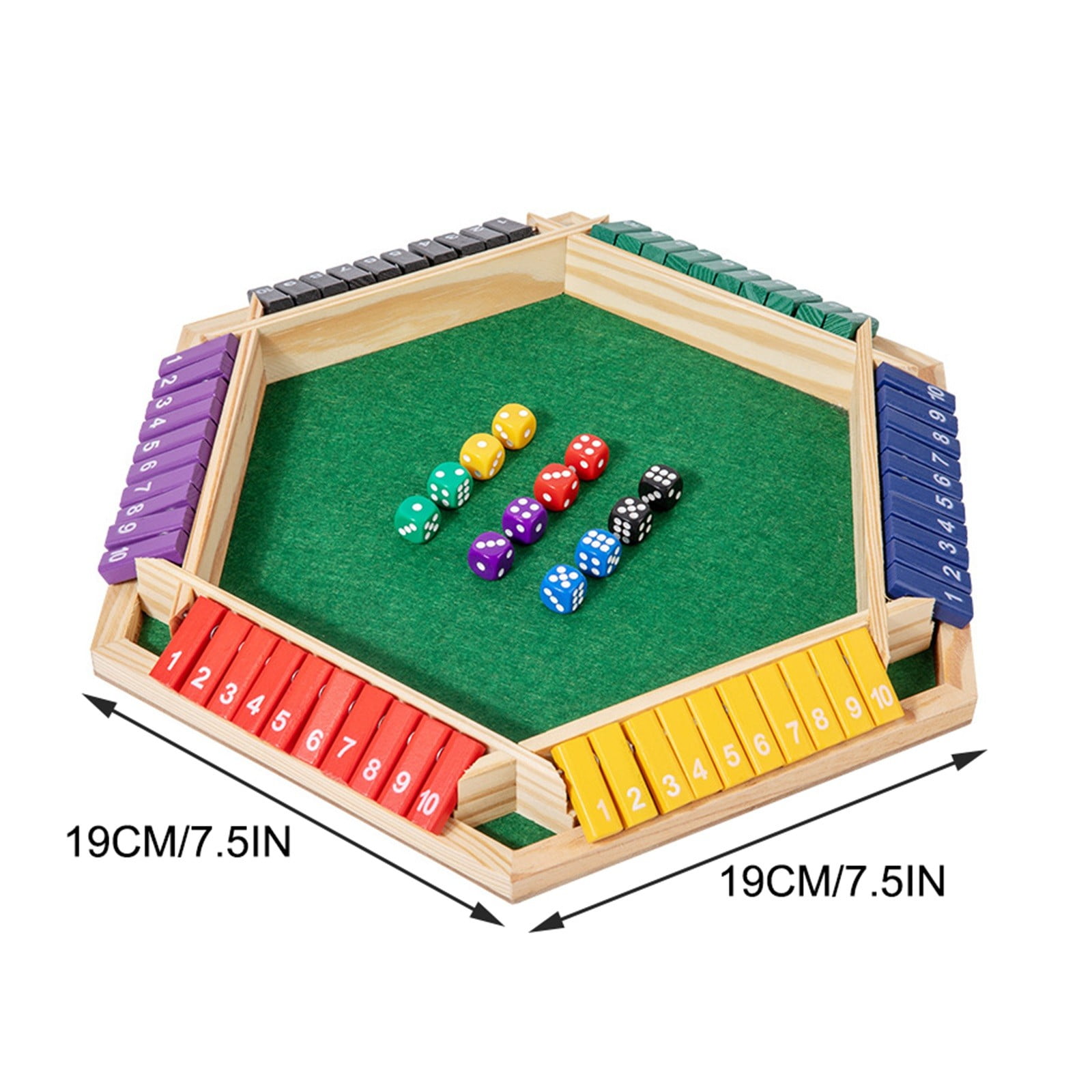 Shut The Box Dice Game for 6 Players - Green Folding Board, Fast-Paced Family Game Night for All Ages