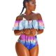 thumbnail image 4 of Trajes de baño de un hombro para mujer Bikini con volantes Trajes de baño sexy de dos piezas, 4 of 5