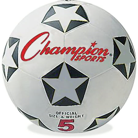 Champion Sports CSISRB5 Soccer Ball, Size 5, Black, White and