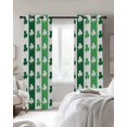 thumbnail image 2 of St. Patrick's Day Blackout Curtains 45 Inches Long, Kitchen Black Out Window Treatments, Green Irish Lucky Clovers Stripes Thermal Insulated Lined Drapes for Small Window with Grommet 42"x45", 2 of 8