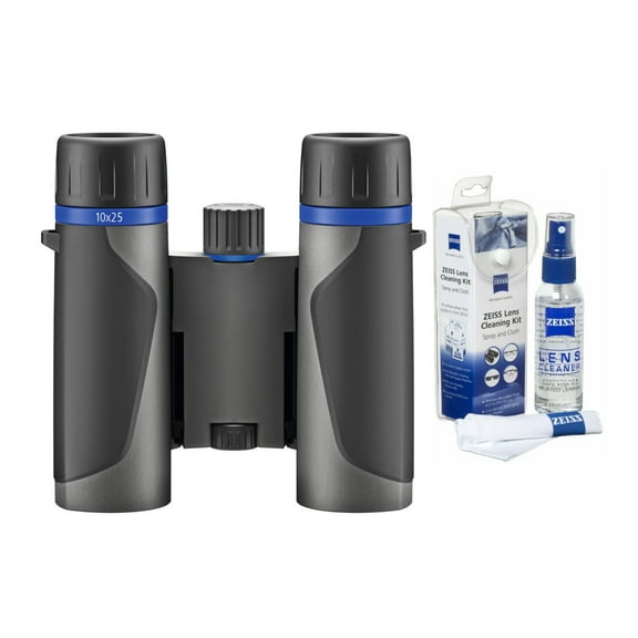 Zeiss 10x25 Terra ED Compact Pocket Binoculars & Zeiss Cleaning Kit Bundle