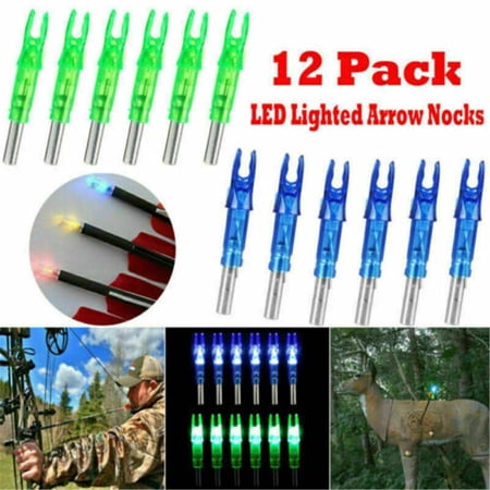 Lot 6 Ou 12 Encoches Flèches LED Lumineuses Automatiques – Pour Flèches Carbone ID 5.3 Mm, 5 Couleurs Au Choix