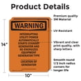 thumbnail image 2 of (2 Pack) Interrupting Utility Power Automatically OSHA Warning Sign, 2 of 7