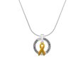 thumbnail image 2 of Delight Jewelry Silvertone Yellow Ribbon Silvertone Grandmother Ring Charm Necklace, 18", 2 of 4