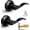 Matte Black, variant on Keyed Entry Door Lever, Wave Handle Lock for Exterior & Interior Door, Door Knobs with Lock and Key, Rust-Proof Bedroom Door Lock, Zinc Alloy Right Left Handed, Matte Black