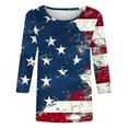 thumbnail image 4 of Cavosen Red White and Blue Clothes for Women Petite Independence Day 3/4 Sleeve Crew Neck Shirts American Flag Graphic Tops Lady XL 4th of July Casual T Shirts Red White and Blue Tunic Tees, 4 of 4