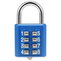 Uxcell 8-Digit Combination Padlock Push Button Locks for Locker Zinc Alloy Blue 1pcs