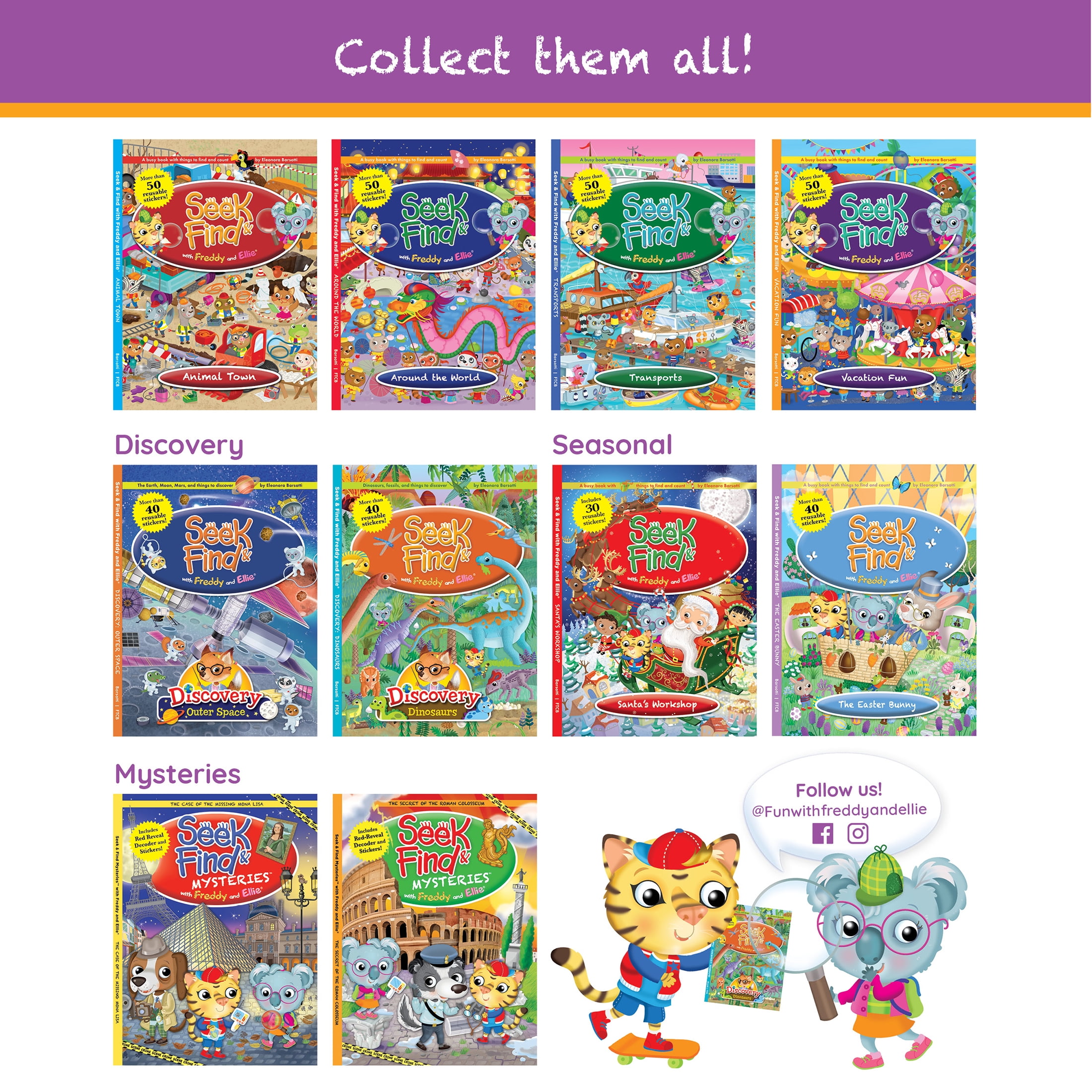 Seek & Find with Freddy and Ellie® Discovery: Dinosaurs 4 Book Set