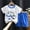 Blue#F, variant on JCCXIN Summer Outfit Sets Children O-Neck Short Sleeve T-Shirts Shorts Set Casual T Shirt Versatile Clothes Sets