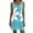 Sky Blue, variant on Women's Summer Swimsuit Cover up Crochet Beach Floral Hollow Out Slit Bikini Sleeveless Cover up Dresses